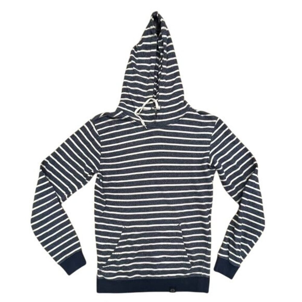 DJAB Streetwear Navy Blue Striped Hooded Sweatshirt